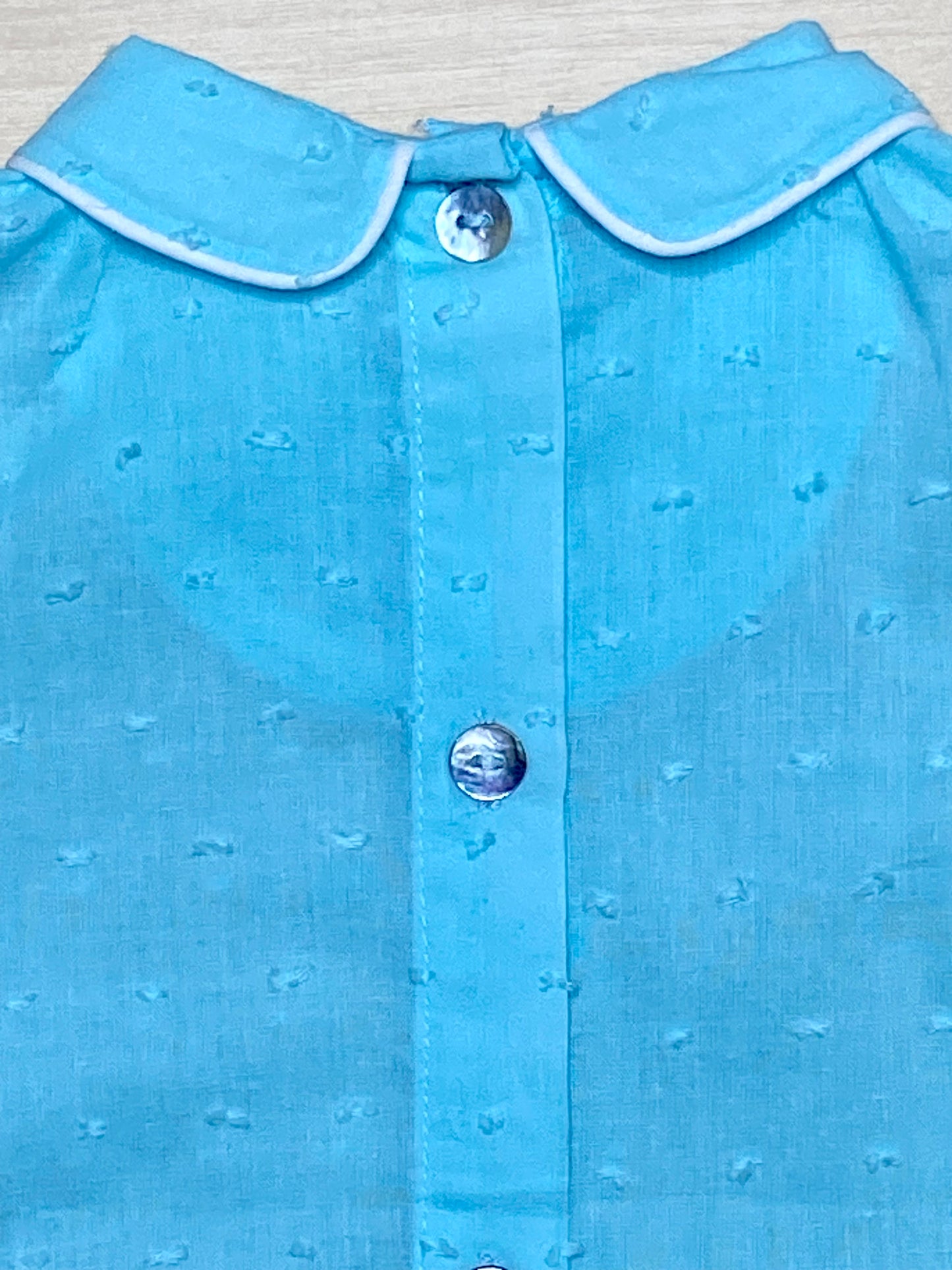 The Ciel — Baby Blue Plumeti Shirt & Bubble Shorts Set