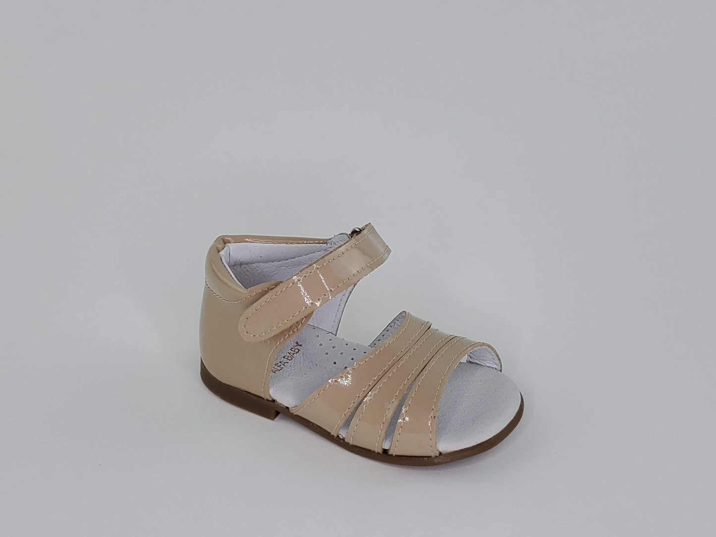 Beige Patent Leather Girl's Sandals-Girl's Shoes-Girl's Shoes Store Girls Sandals Alfa Baby Boutique