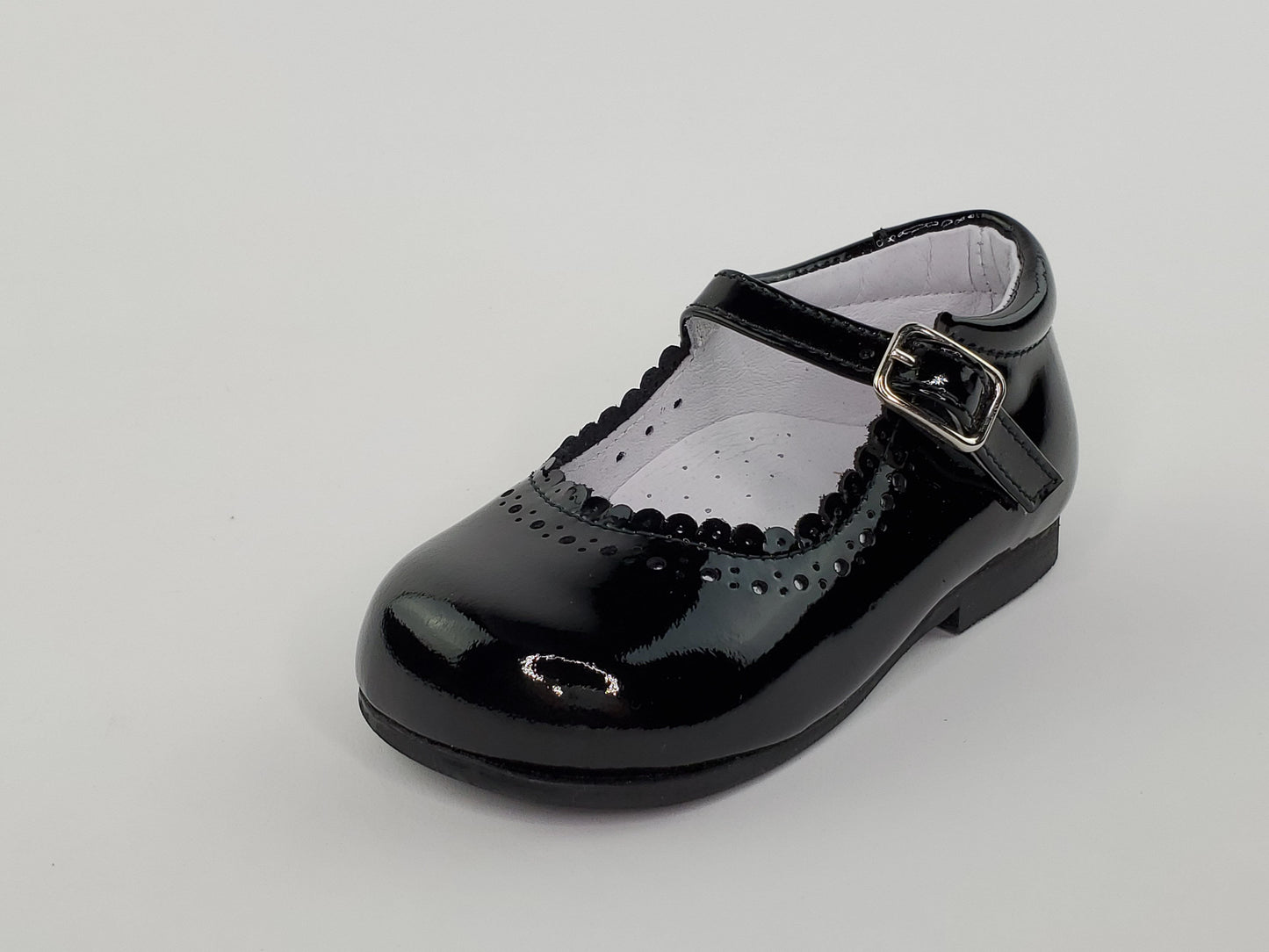 Black Patent Scalloped Girl's Mary Janes-Girl's Shoes- Girl's Shoes Store Girls Shoes Alfa Baby Boutique
