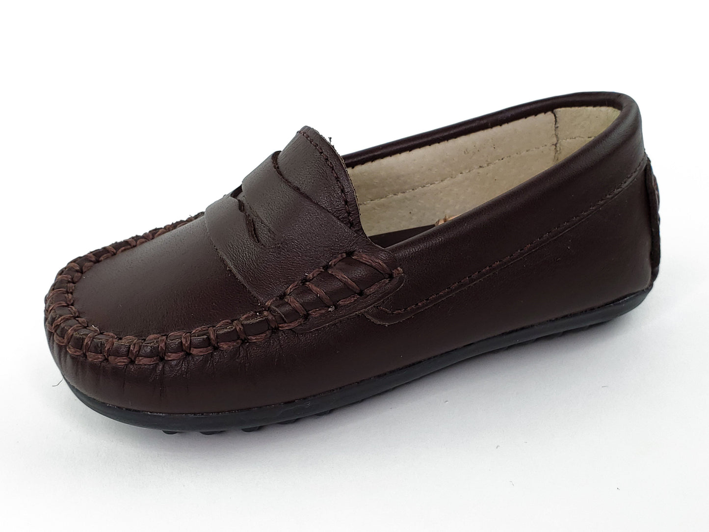 Classic Brown Napa Leather Boy's Moccasins Shoes-Boy's Shoes- Boy's Shoes Store Boys Shoes Alfa Baby Boutique