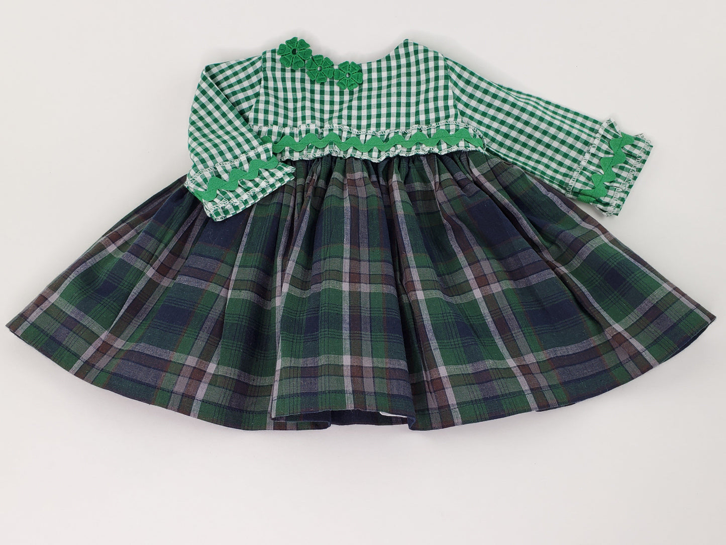 Empire Waist Long Sleeve Check and Plaid Girl's Dress & Bloomers Set-Children's Clothing Store Dress & Bloomers Set Alfa Baby Boutique