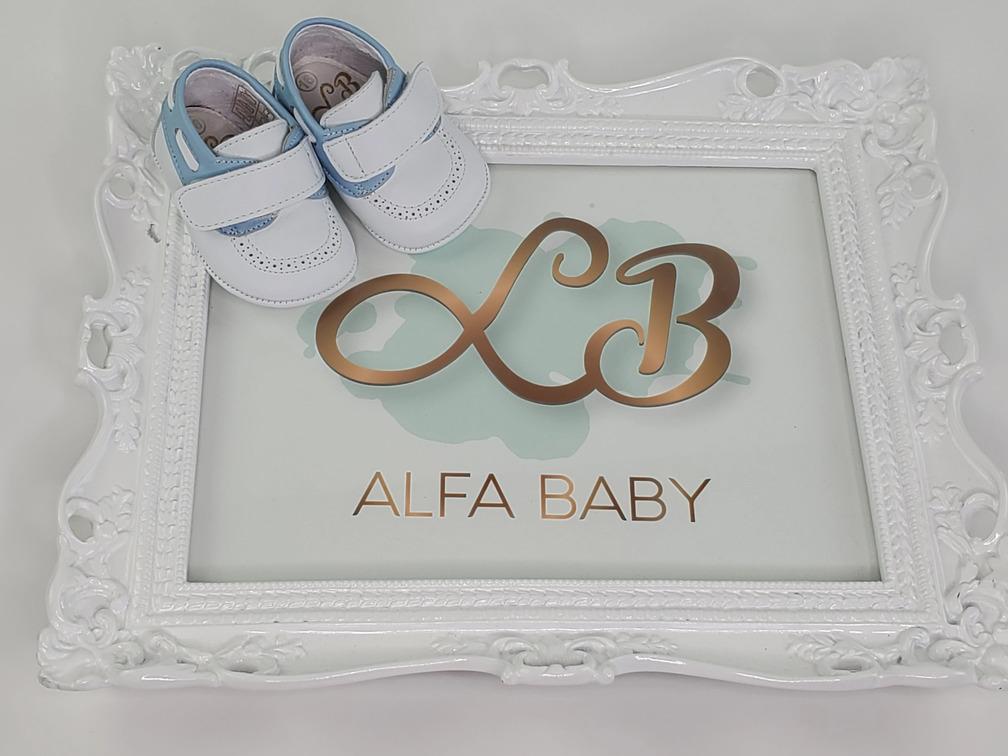 Napa white and Sky Blue Pre-walker Shoes-Toddler Boy Shoes Boys Shoes Alfa Baby Boutique