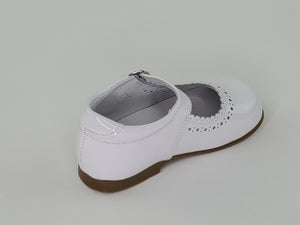 White Patent Scalloped Mary Janes Shoes-Toddler Girl Shoes Girls Shoes Alfa Baby Boutique-Left Side Inside View