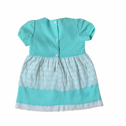 Puff Sleeve Mint Dress & Bloomers Set