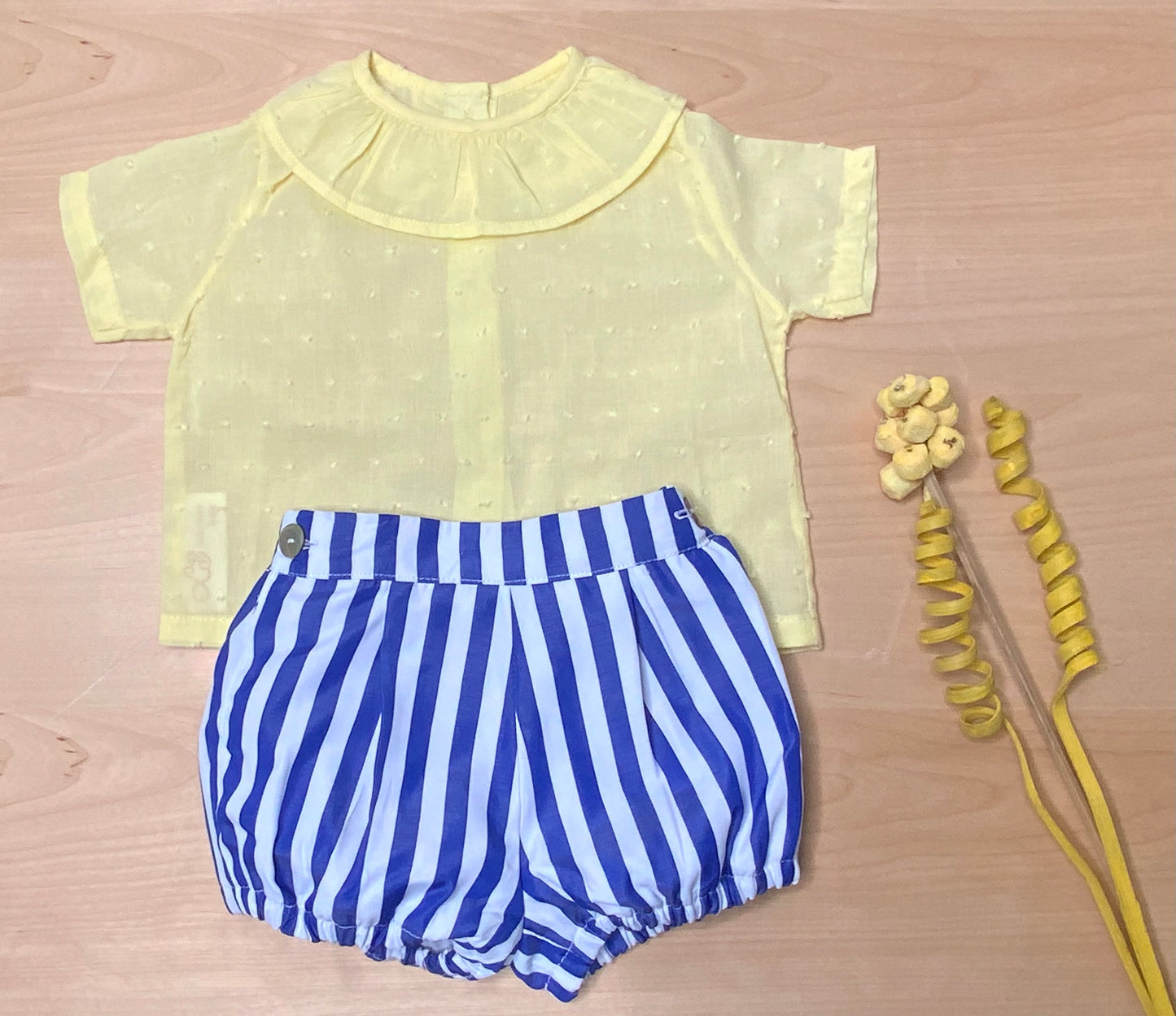 Toddler Boy Yellow Plumeti Top & Stripe Shorts Summer Set — The Finch