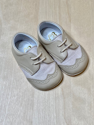 Boy/Infant shoes Beige/Tan Napa Leather and Linen Kids Shoes