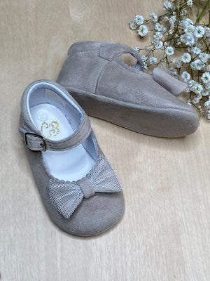 Baby Girl-Infant Shoes Beige-Tan Suede Booties