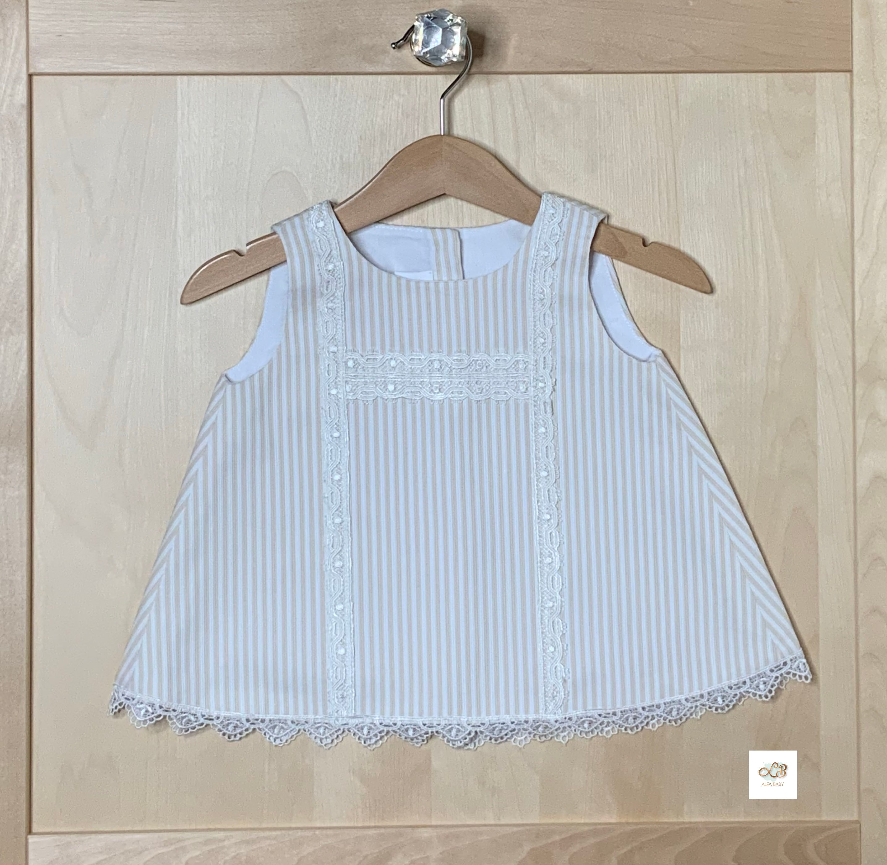 Ivory vanilla Baby Girl Dress-Front