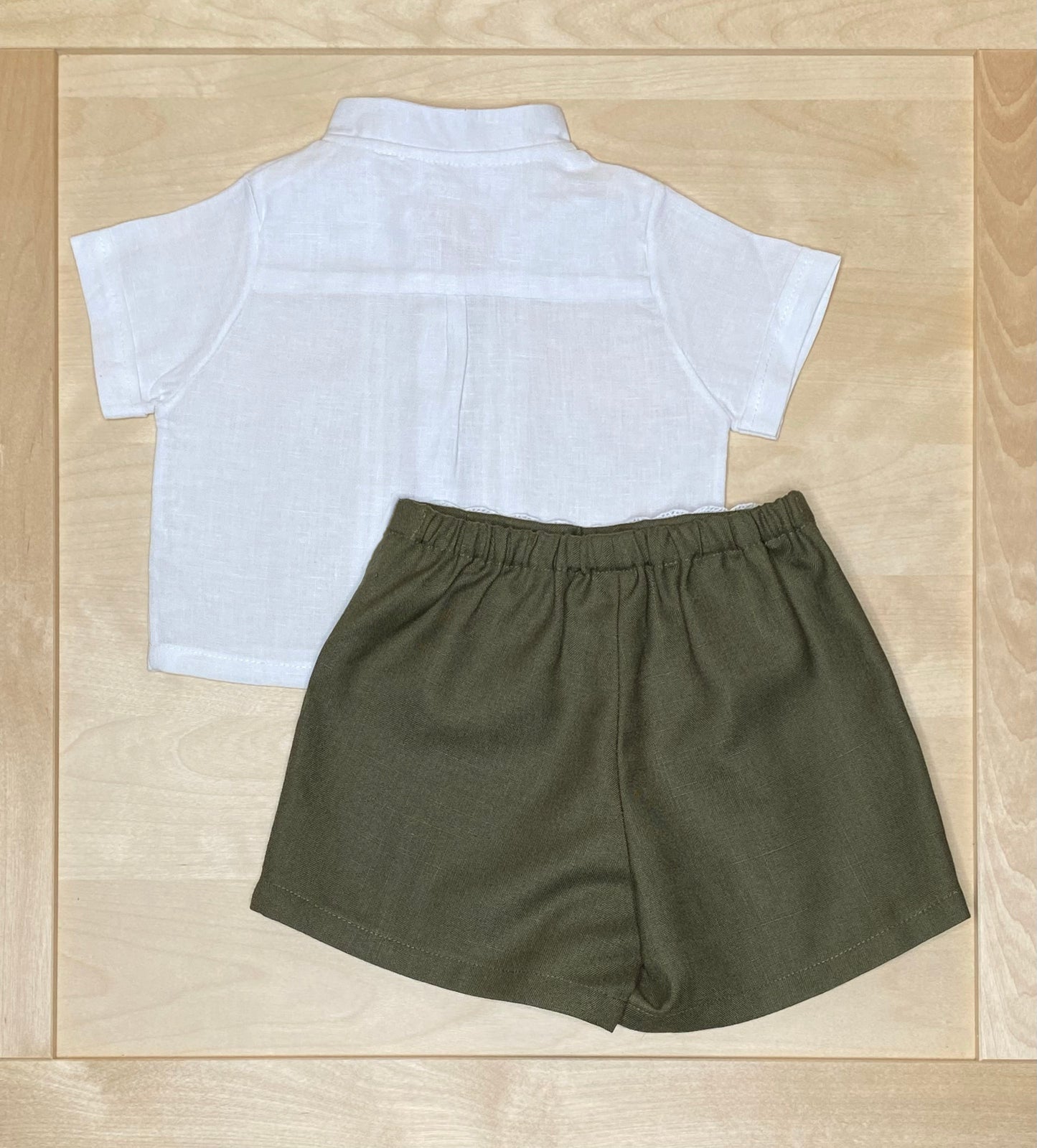 Baby Boy White Linen Shirt & Shorts Summer Set — The Oliver