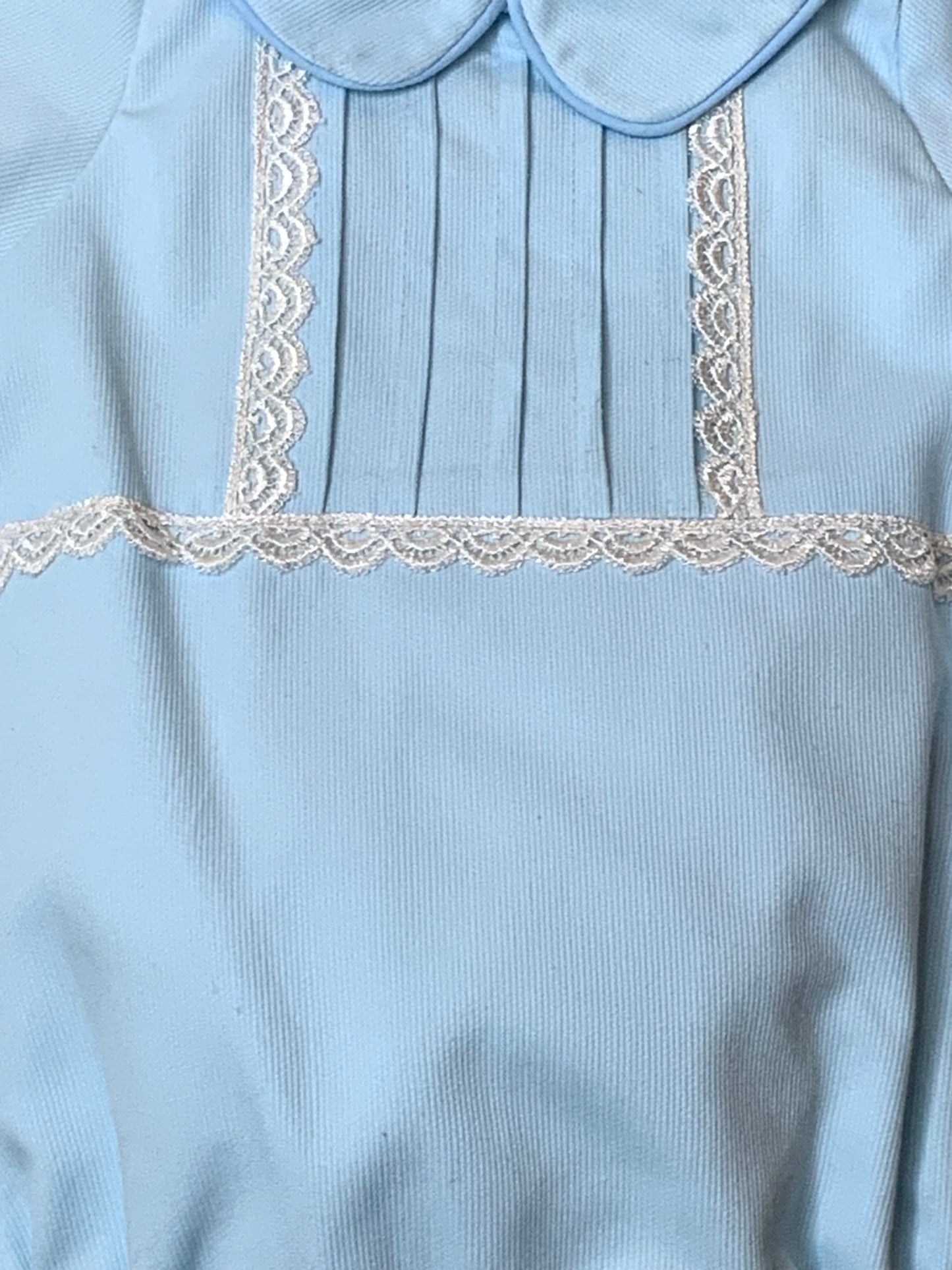 The Bluebell — Baby Blue Pique Pintuck Bubble Romper