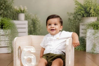 Baby Boy White Linen Shirt & Shorts Summer Set — The Oliver