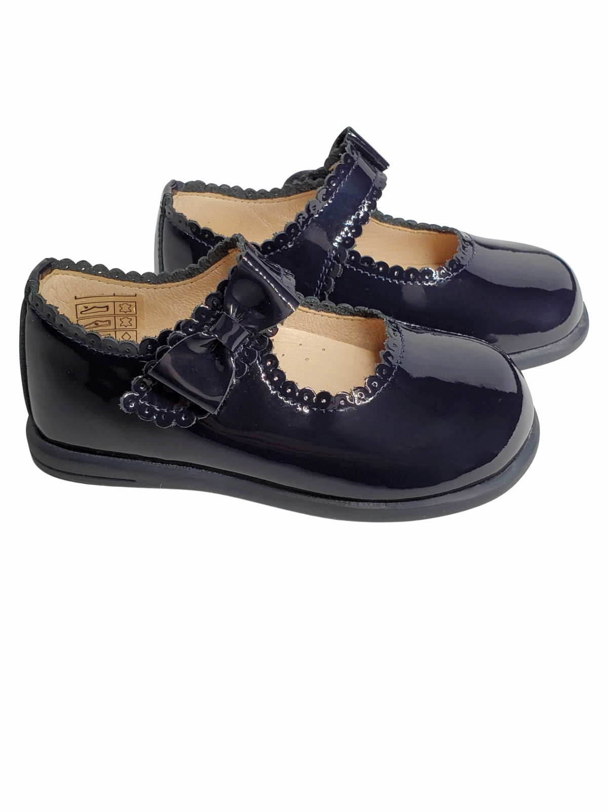 The Midnight — Navy Patent Scalloped Mary Jane