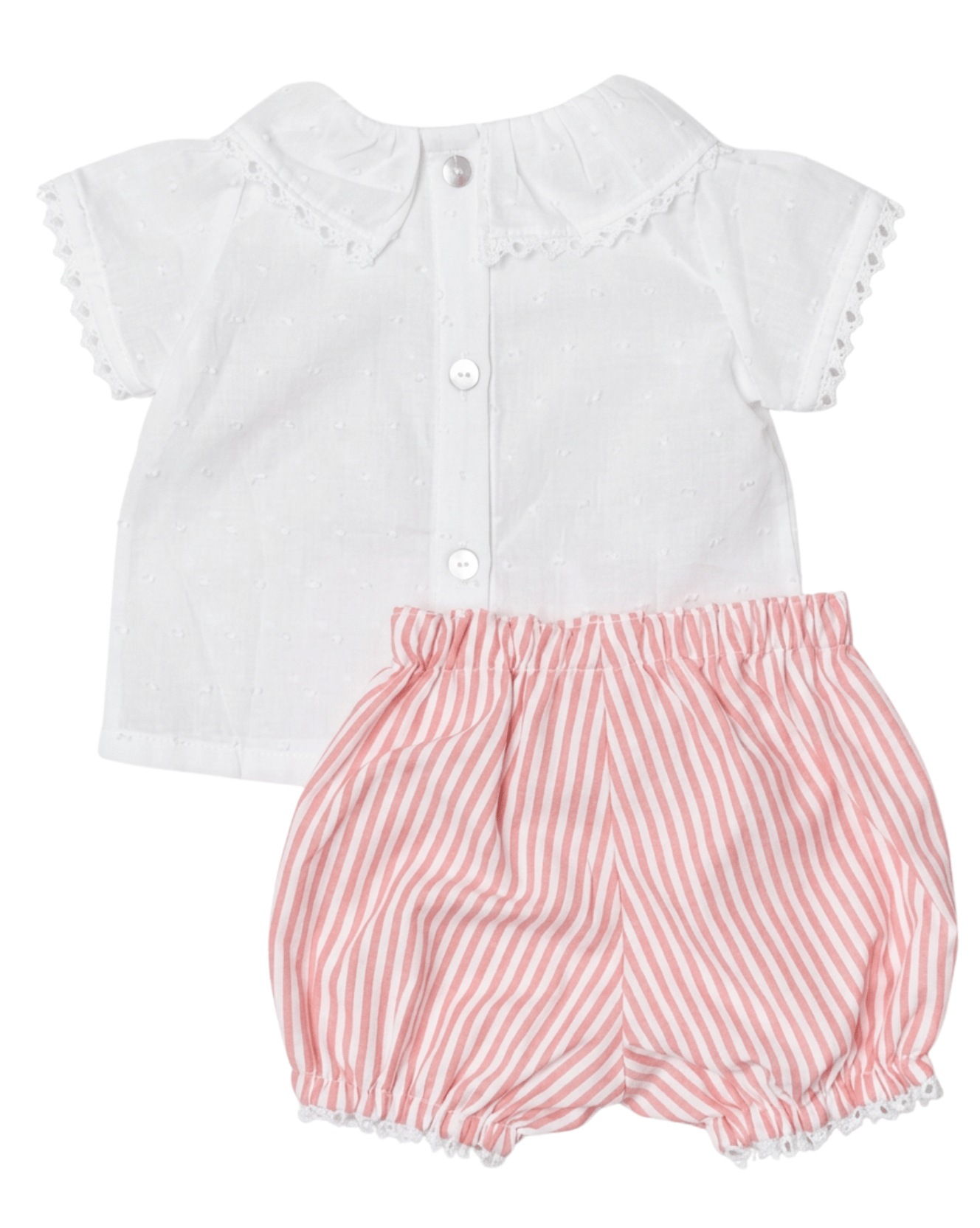Toddler Girl Coral Plumeti Blouse & Stripe Bubble Shorts Summer Set — The Coral
