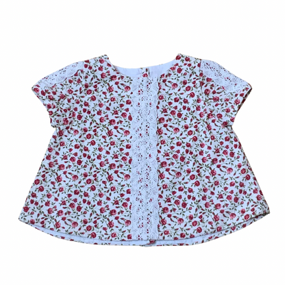 Baby girl red floral puffed sleeve dress and bloomers summer set — The Poppy by Alfa Baby Boutique