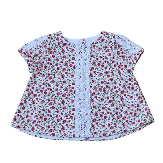 Baby girl red floral puffed sleeve dress and bloomers summer set — The Poppy by Alfa Baby Boutique