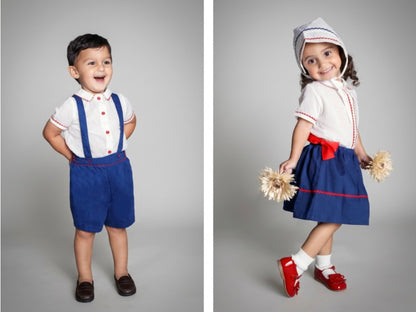 Baby Girl July 4th Plumeti Blouse, Skirt & Bonnet Set — The Liberty