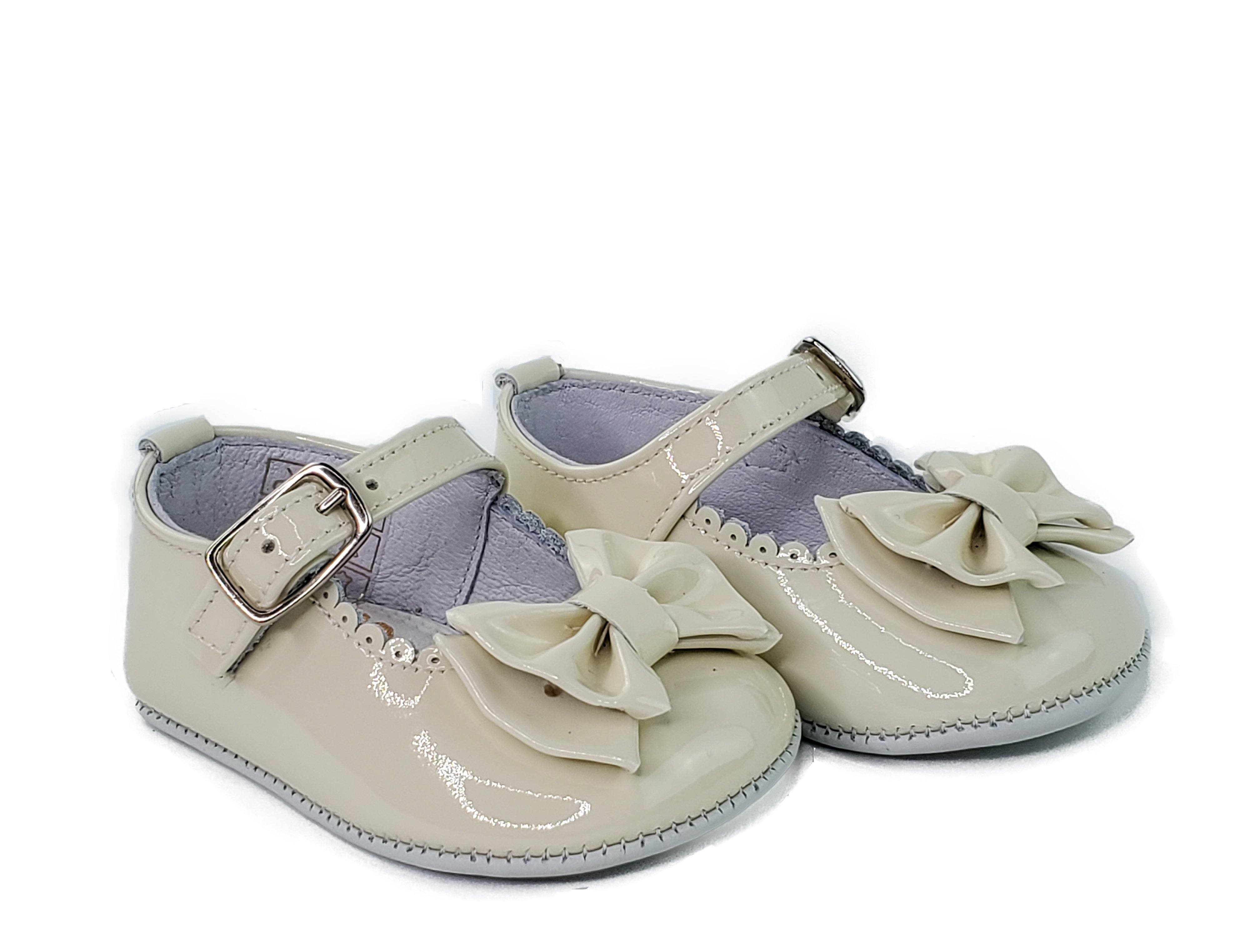 Baby Girl Beige Scalloped Mary Jane Pre-Walkers Shoes-Girl's Shoes-Girl's Shoes Store Girls Shoes Alfa Baby Boutique 16 Beige Female
