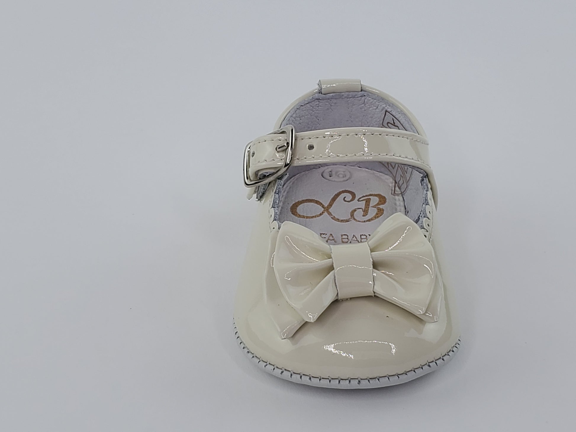 Baby Girl Beige Scalloped Mary Jane Pre-Walkers Shoes-Girl's Shoes-Girl's Shoes Store Girls Shoes Alfa Baby Boutique 