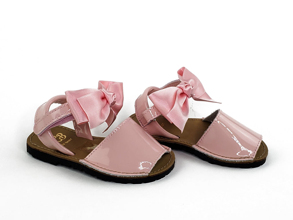 Baby Girl Pink Satin Bow Sandals-Girl's Shoes-Girl's Shoes Store-Pink Sandals Girls Sandals Alfa Baby Boutique 1 Pink Female