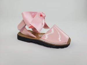 Baby Girl Pink Satin Bow Sandals-Girl's Shoes-Girl's Shoes Store-Pink Sandals Girls Sandals Alfa Baby Boutique 