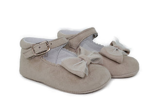 Baby Girl Sand Color Suede Mary Jane Pre-Walkers Shoes-Girl's Shoes-Girl's Shoes Store Girls Shoes Alfa Baby Boutique 1 Beige Female