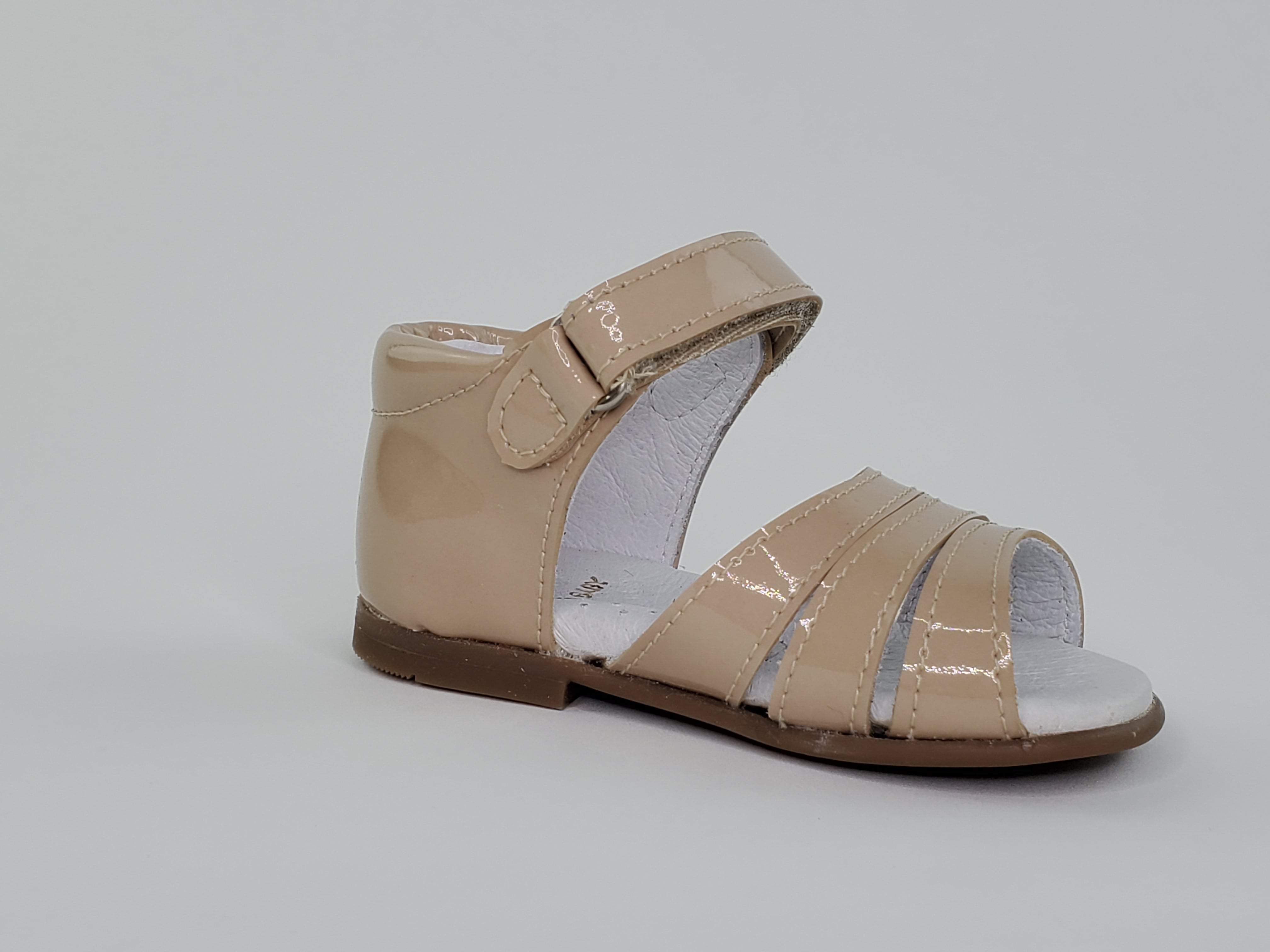 Beige Patent Leather Girl's Sandals-Girl's Shoes-Girl's Shoes Store Girls Sandals Alfa Baby Boutique 