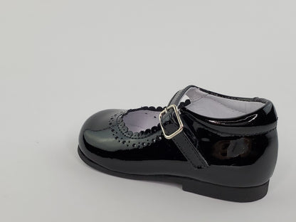 Black Patent Scalloped Girl's Mary Janes-Girl's Shoes- Girl's Shoes Store Girls Shoes Alfa Baby Boutique 