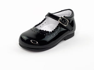 Black Patent Scalloped Girl's Mary Janes-Girl's Shoes- Girl's Shoes Store Girls Shoes Alfa Baby Boutique 