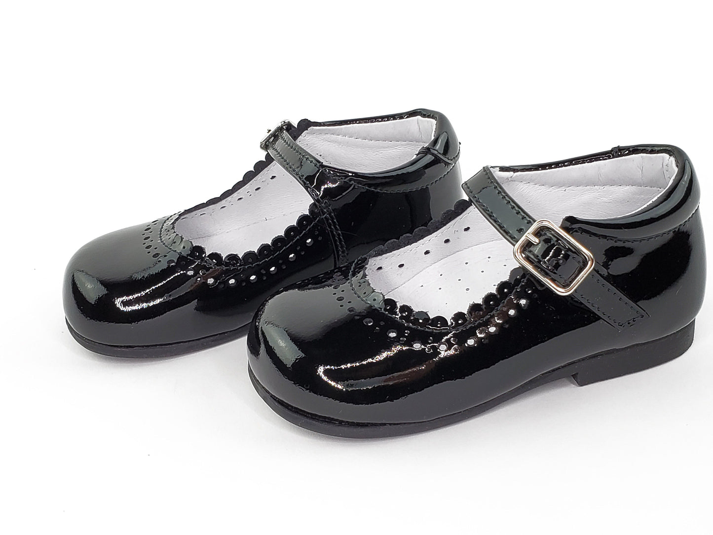 Black Patent Scalloped Girl's Mary Janes-Girl's Shoes- Girl's Shoes Store Girls Shoes Alfa Baby Boutique 