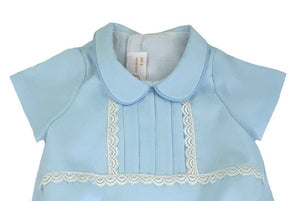 Boy's Blue Pique Bubble Romper-Boy's Clothing-Children's Clothing Store Boy Romper Alfa Baby Boutique 