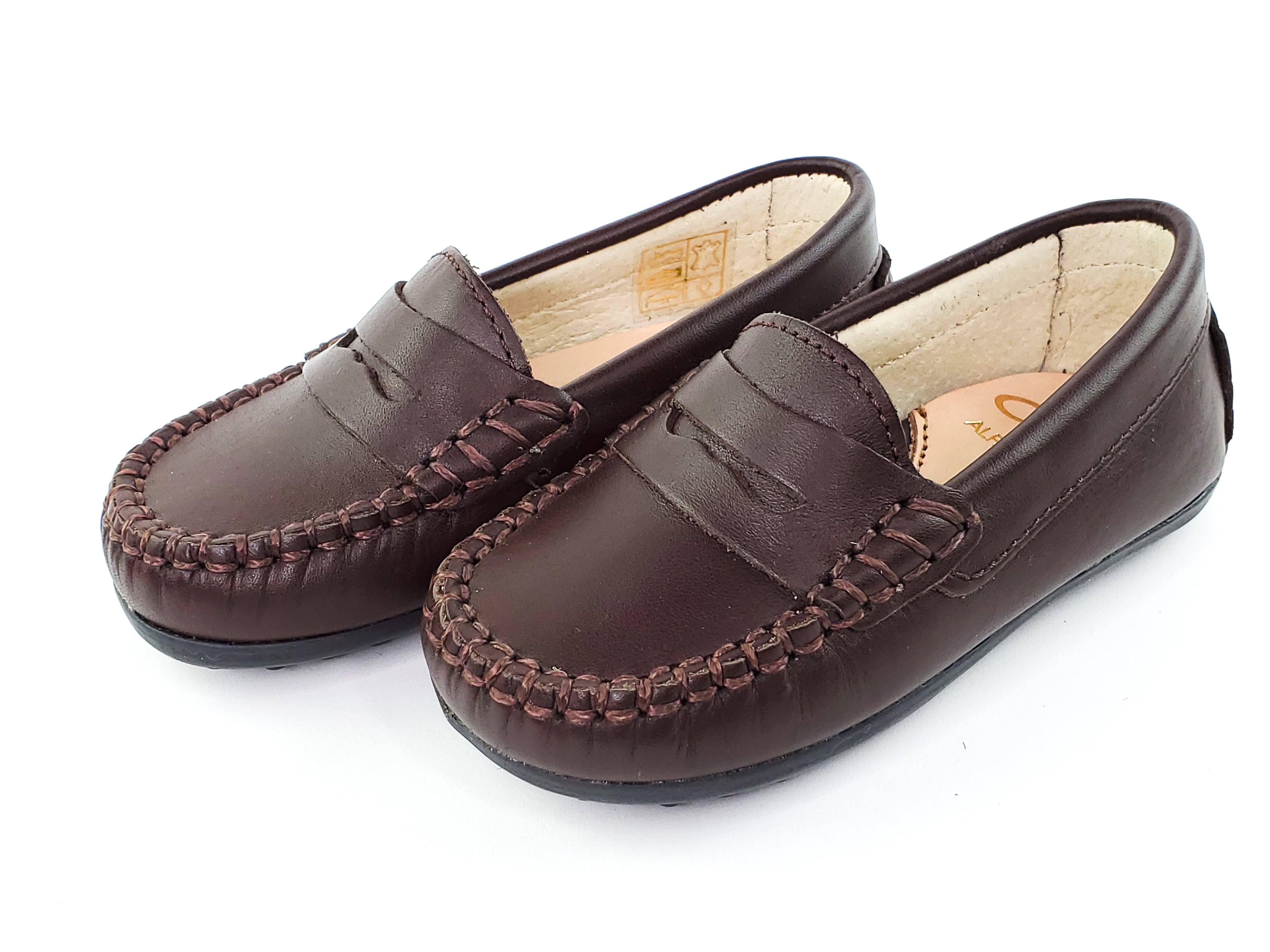Classic Brown Napa Leather Boy's Moccasins Shoes-Boy's Shoes- Boy's Shoes Store Boys Shoes Alfa Baby Boutique 