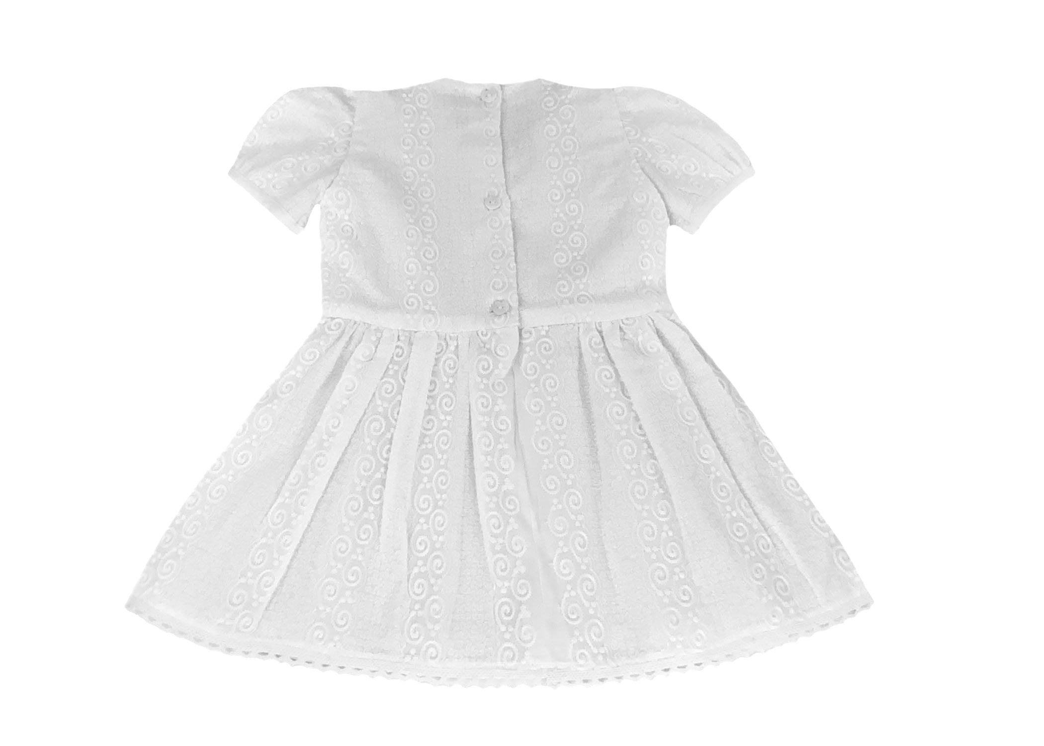 Embroidered White Cotton Puffed Sleeves Girl's Dress, Bonnet, Bloomers Set-Children Clothing Store Dress, Bloomers & Bonnet Alfa Baby Boutique 