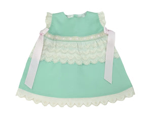 Flutter Sleeves Mint Girl's Dress and Bloomers Set-Children's Clothing Store Dress & Bloomers Set Alfa Baby Boutique 