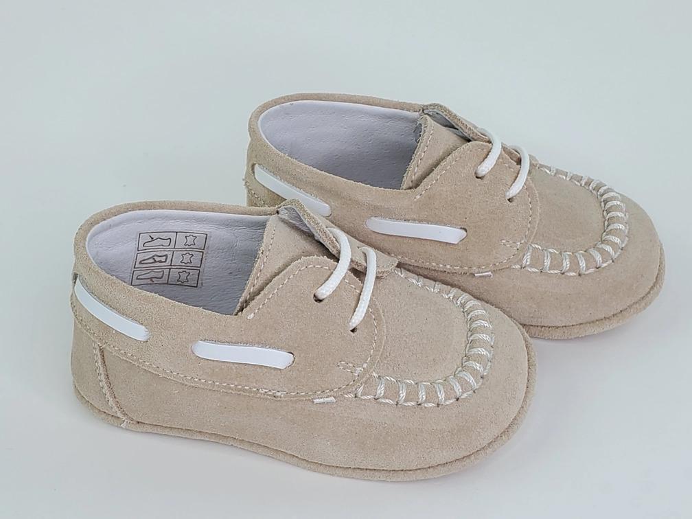 Latte Suede and Napa White Moc Toe Pre-walker Shoes Boys Shoes Alfa Baby Boutique 2.5 Beige Male