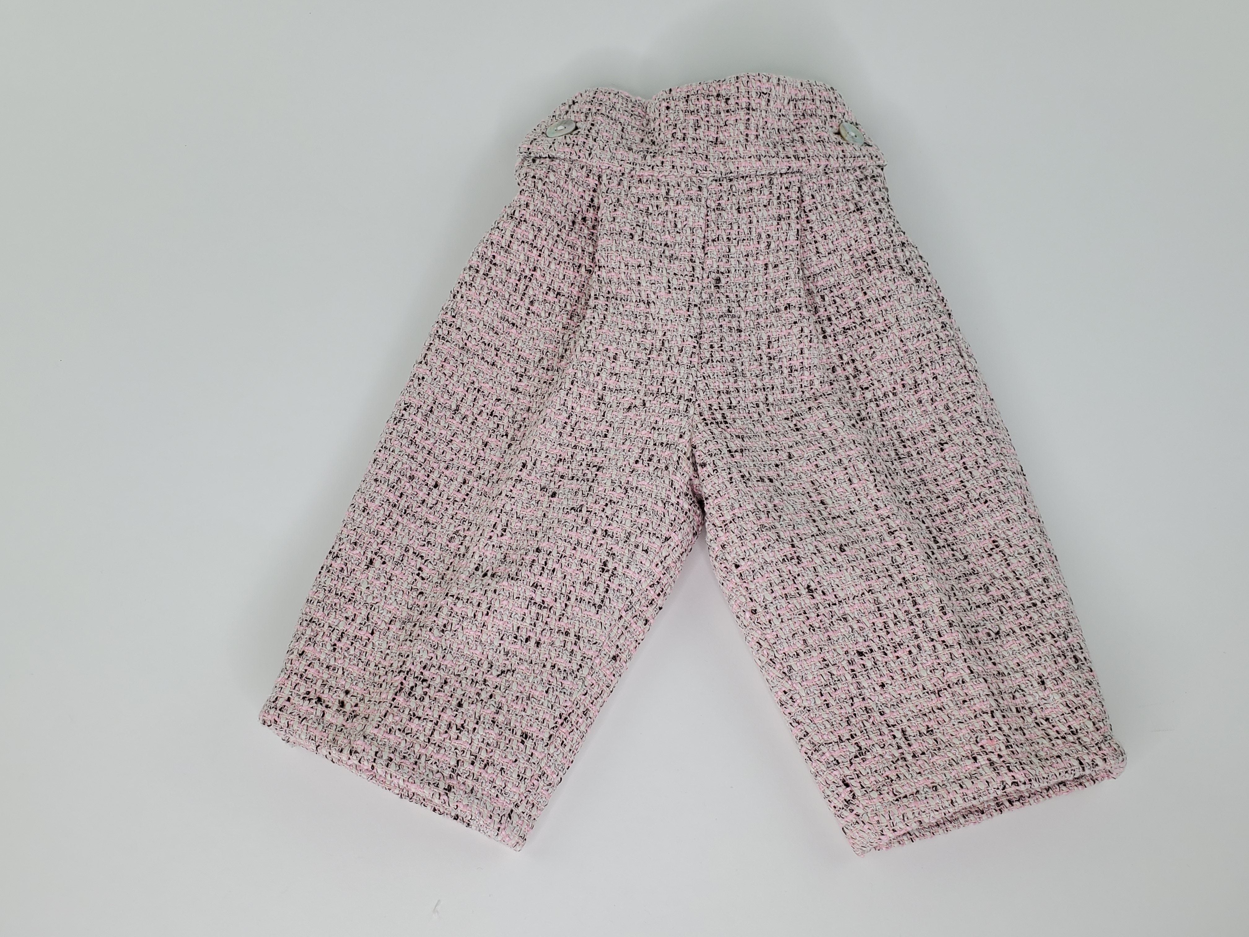 Long Sleeve White Cotton Shirt & Pink Tweed Wool Trousers Set-Boy's Clothing-Boy's Clothing Store Shirt & Pants Set Alfa Baby Boutique 