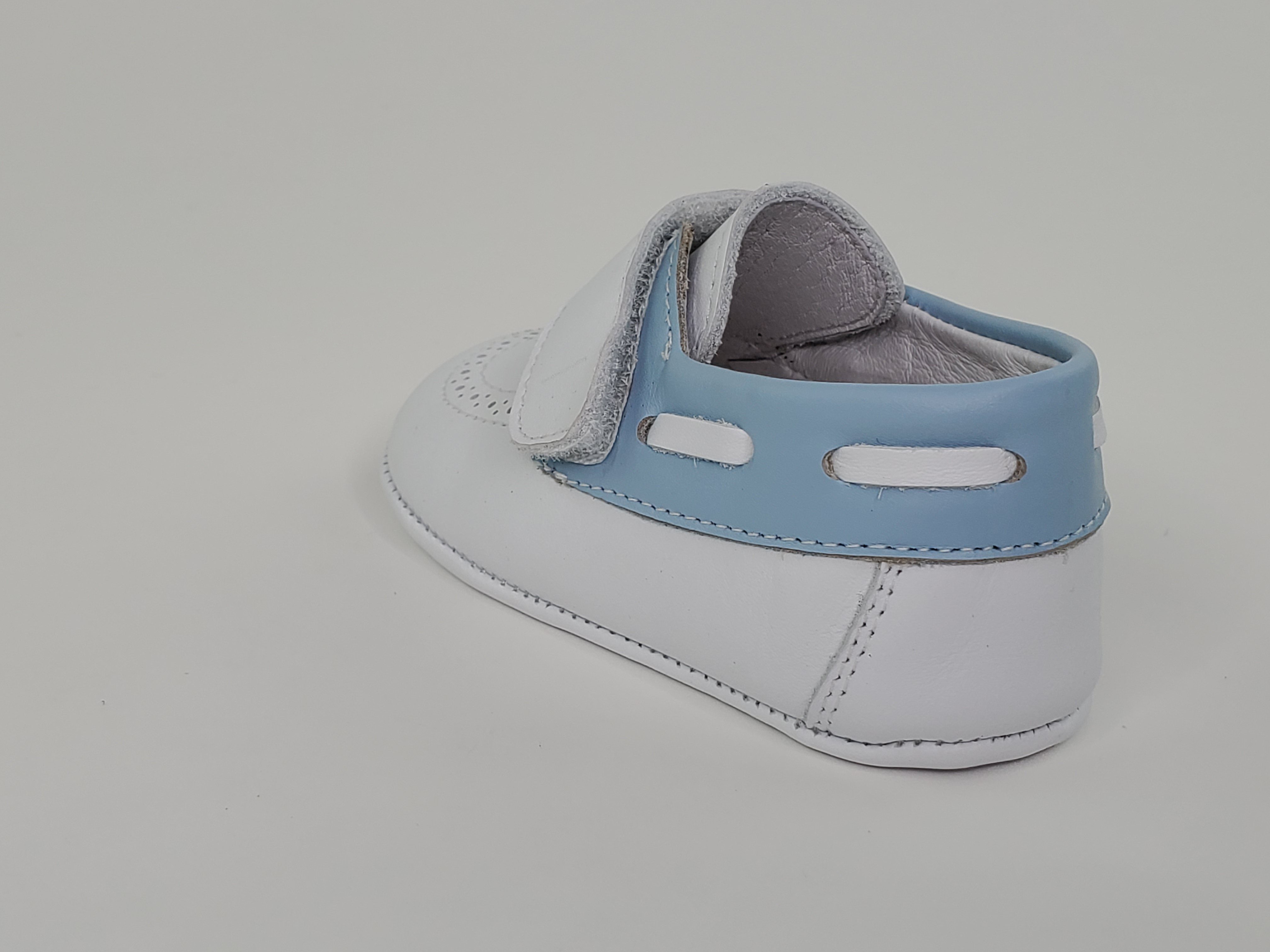 Napa white and Sky Blue Pre-walker Shoes-Toddler Boy Shoes Boys Shoes Alfa Baby Boutique 