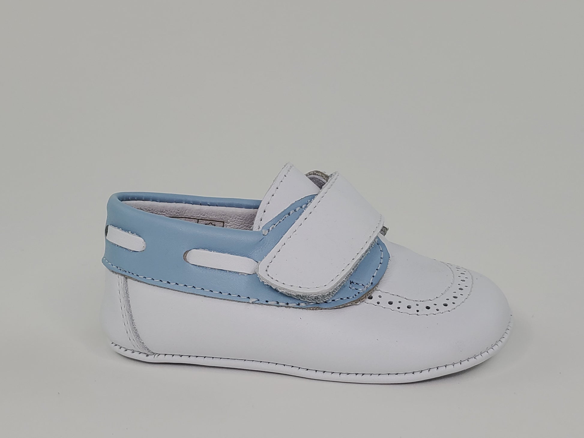 Napa white and Sky Blue Pre-walker Shoes-Toddler Boy Shoes Boys Shoes Alfa Baby Boutique 