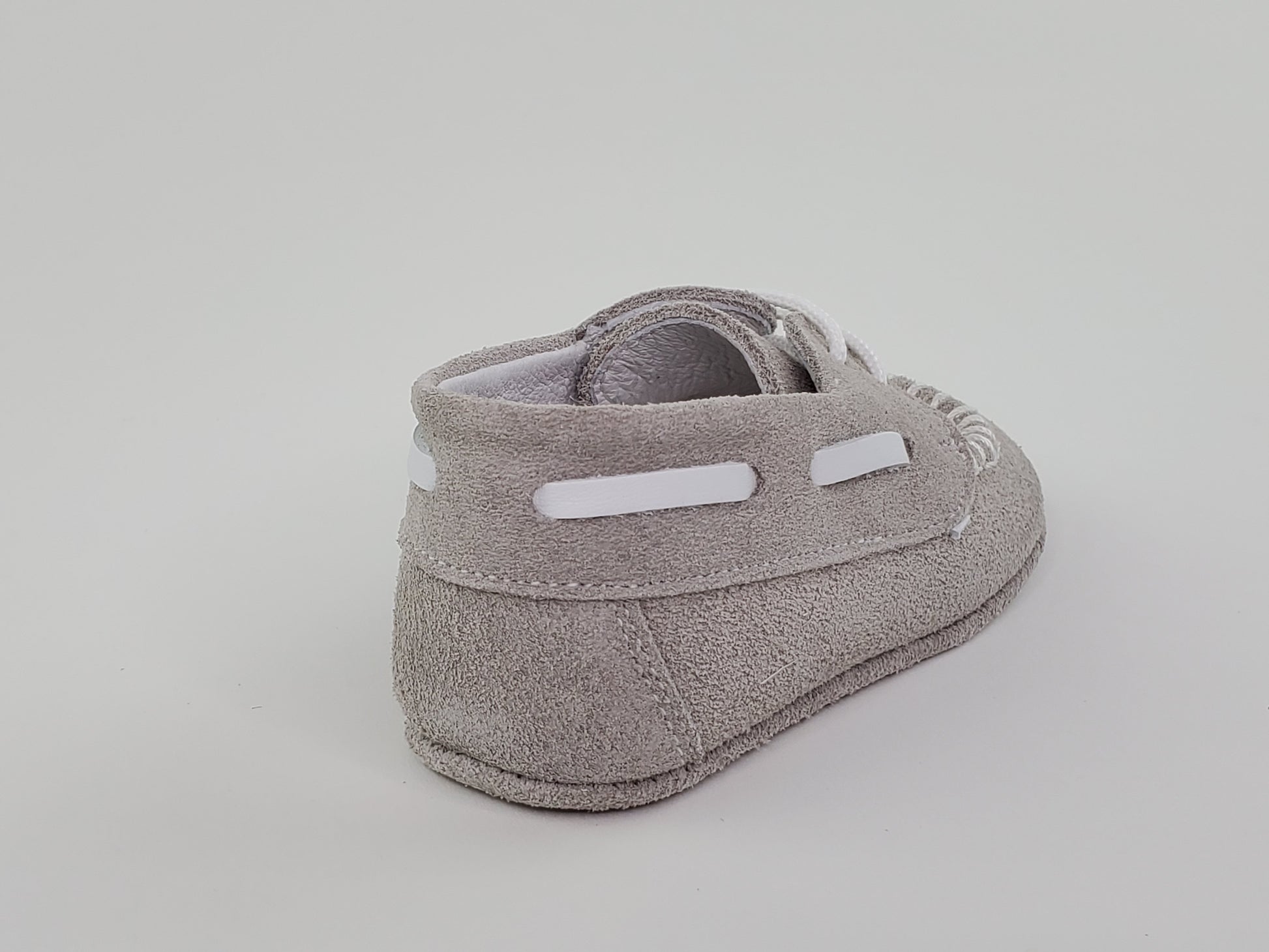 Pearl Suede and Napa White Moc Toe Pre-walker Shoes-Toddler Boy Shoes Boys Shoes Alfa Baby Boutique 