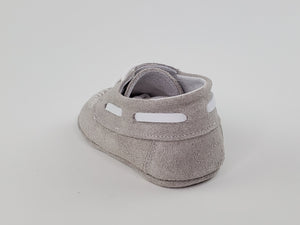 Pearl Suede and Napa White Moc Toe Pre-walker Shoes-Toddler Boy Shoes Boys Shoes Alfa Baby Boutique 