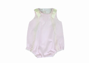Pink Pique Bubble Romper and Bonnet Set-Girl Romper Girls Romper Alfa Baby Boutique 