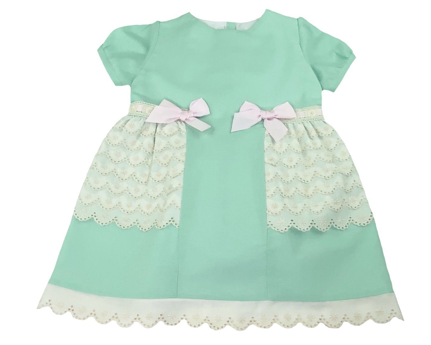 Puff Sleeve Mint Dress & Bloomers Set Dress & Bloomers Set Alfa Baby Boutique 