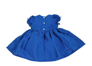 Royal Blue Silk Dress & Bloomers Set Dress & Bloomers Set Alfa Baby Boutique 