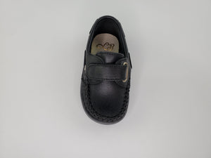 Stylish Black Napa Leather-Toddler Boy Shoes Boys Shoes Alfa Baby Boutique 