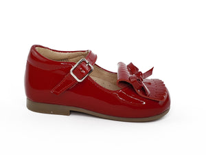 Venus Red Patent Kilted Mary Janes Shoes-Toddler Girl Shoes Girls Shoes Alfa Baby Boutique -Right Outside View
