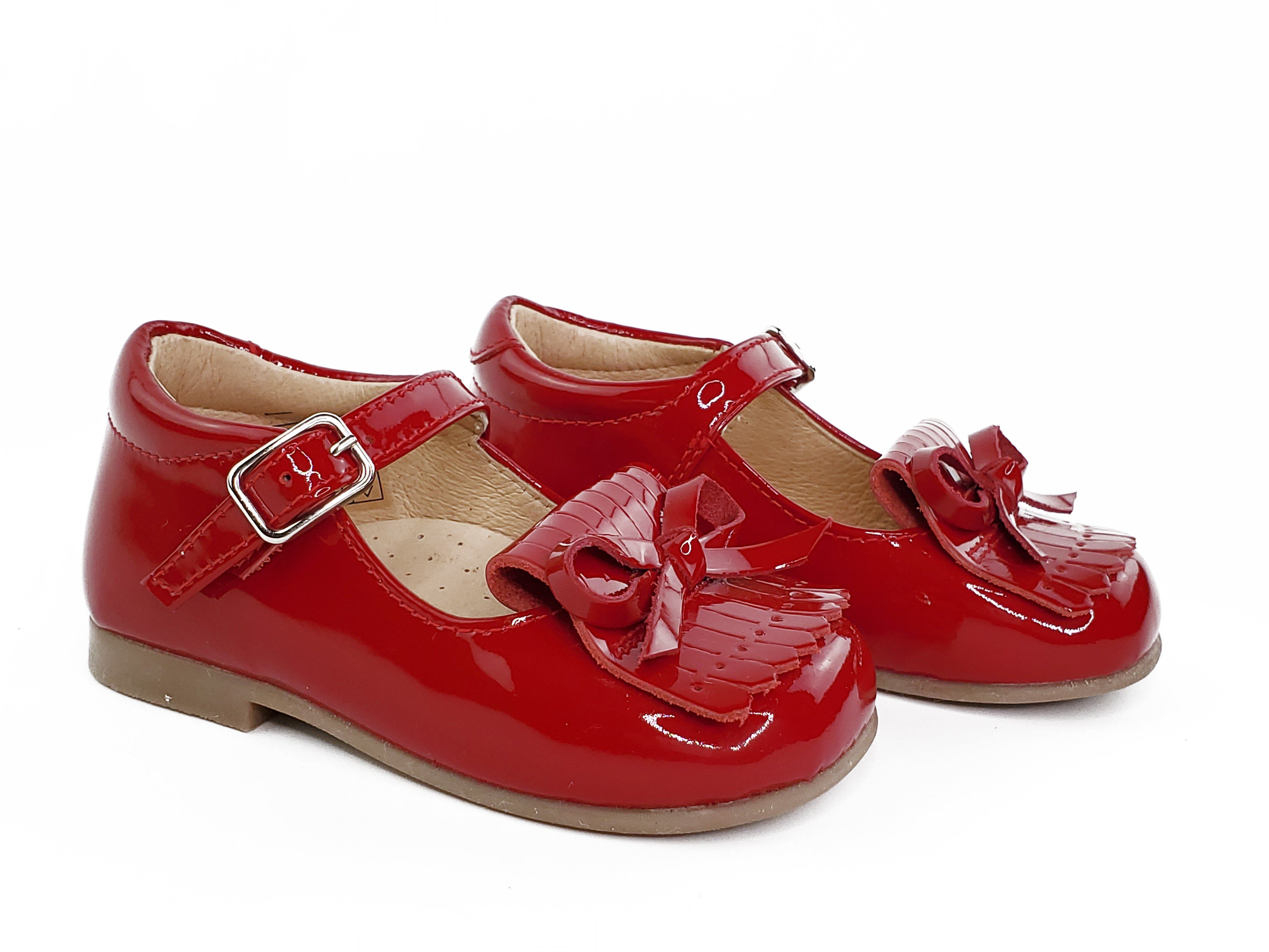 Venus Red Patent Kilted Mary Janes Shoes-Toddler Girl Shoes Girls Shoes Alfa Baby Boutique 5 Red Female-Right Side View