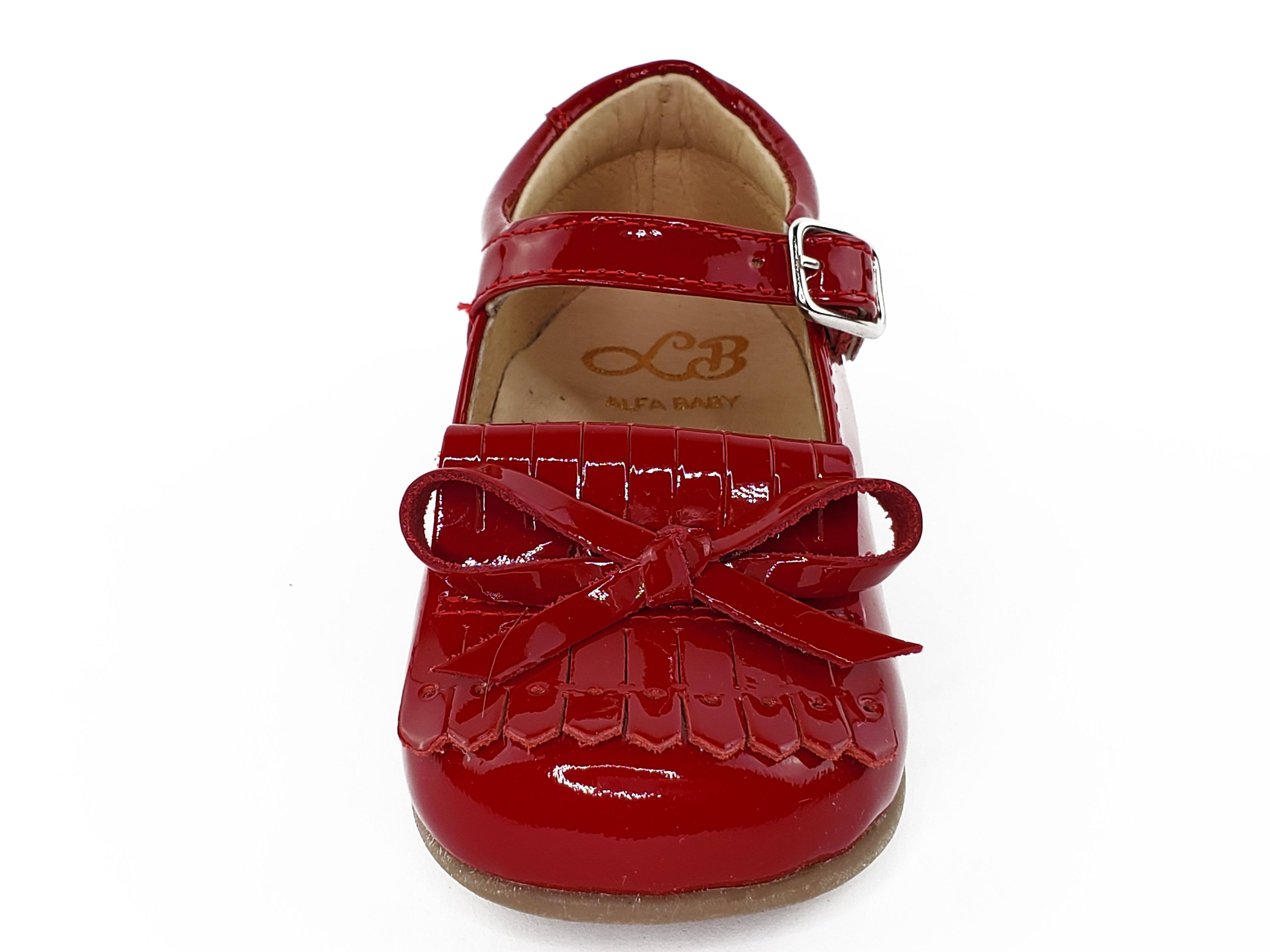 Venus Red Patent Kilted Mary Janes Shoes-Toddler Girl Shoes Girls Shoes Alfa Baby Boutique -Front Side View Single