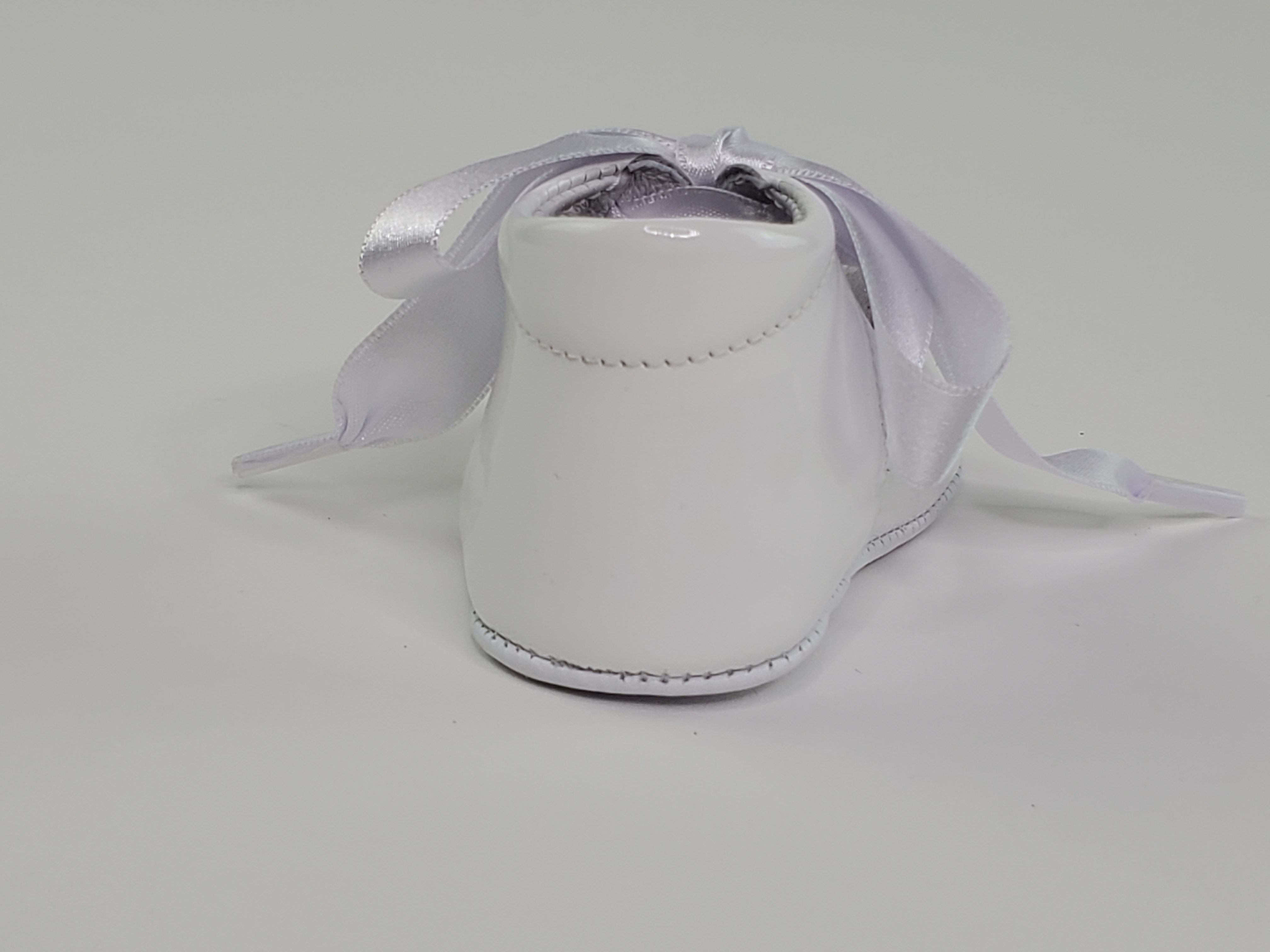 White Patent Pre-Walkers Shoes-Toddler Girl Shoes Girls Shoes Alfa Baby Boutique - Back Side View